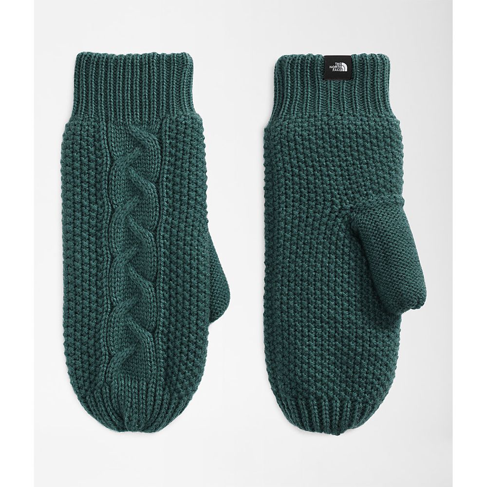 The North Face Mittens Womens Australia - The North Face Cable Minna Dark Green (OQL-930857)